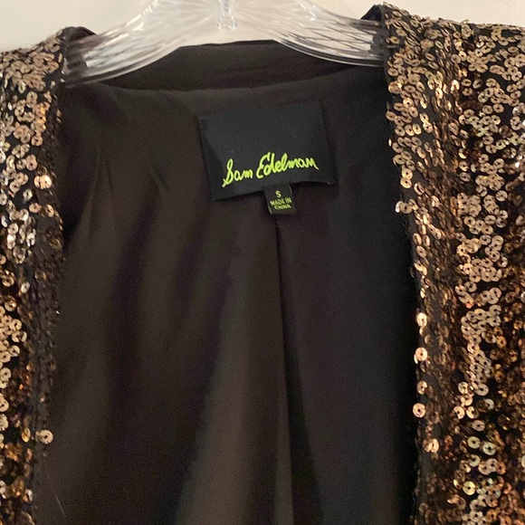 Sam Edelman Gold Sequin Blazer Jacket - Picture 3 of 4